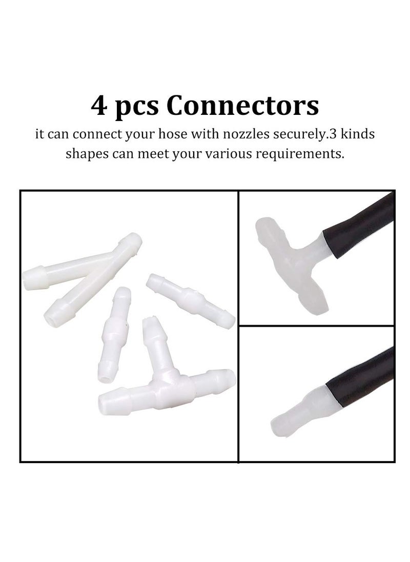 BUENNUS Car Windshield Washer Hose Connector Kits,2 Meters (6.5ft) in Length Universal Washer Fluid Hose Washer Tube Replacement Windshield Jet Spray Wiper Nozzle Connect to Water Pump with 4pcs Connectors  - Image 4