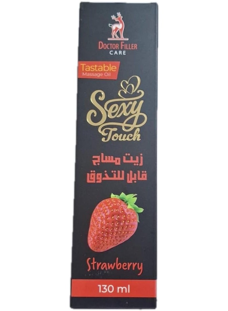 دكتور فلير كير زيت التدليك الطبيعي سيكسي تاتش بنكهة الفراولة، يساعد على استرخاء الجسم والعضلات والإثارة ولمعان الجسم 130 مل - Image 1