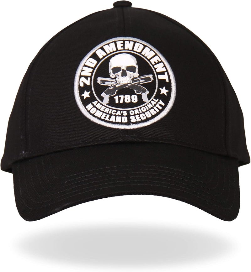 Hot Leathers 2nd Amendment Ball Cap - Black - Image 1