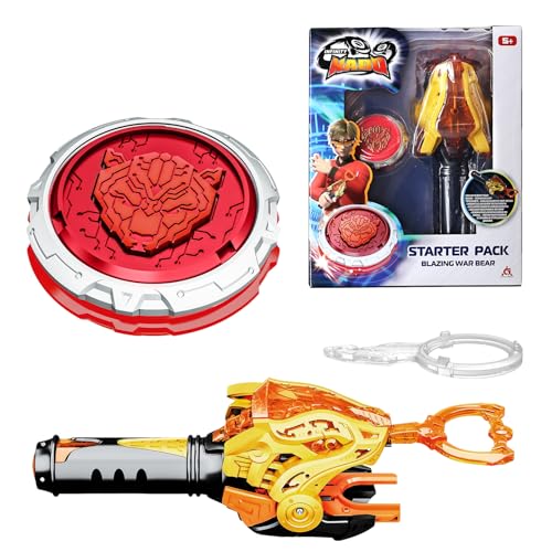 INFINITY NADO Battling Toys Battle Set with Spinning Top String Launcher Metal Spinning Top Kids Gifts for Boys Girls Age 5 Blazing War Bear - Image 1
