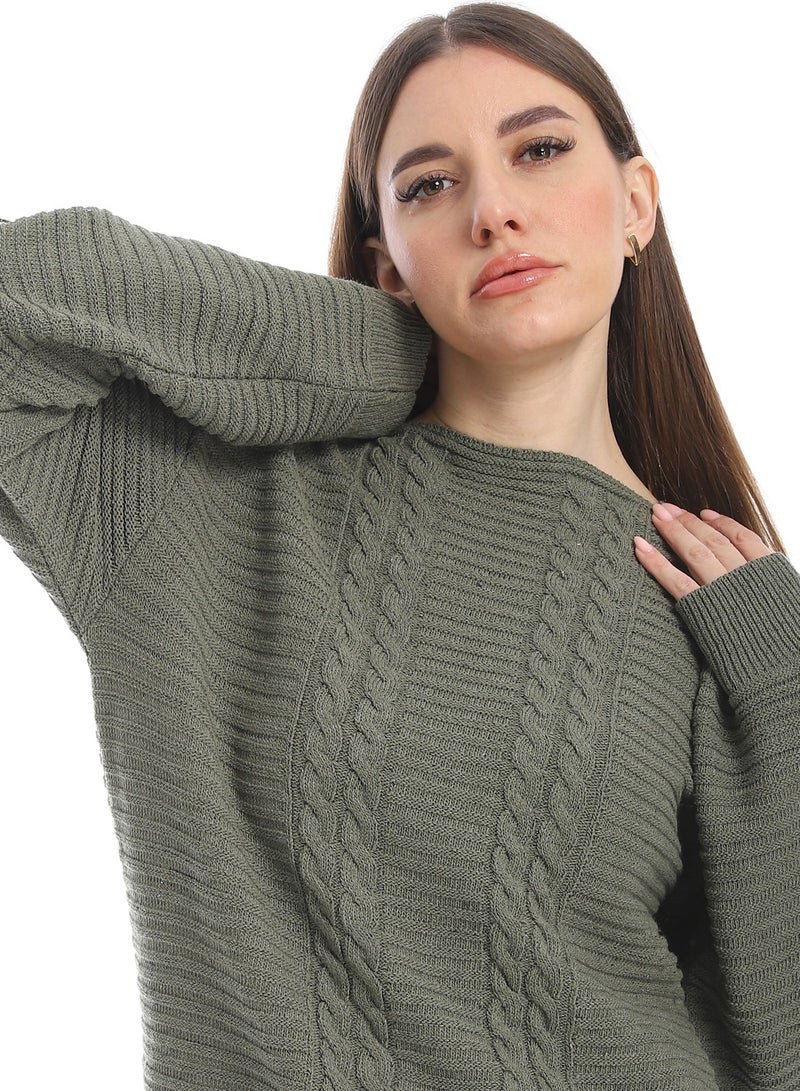 سيزار بلوفر صوف حريمي ساده برقبه دائرية وتصميمات متعددة - Image 5