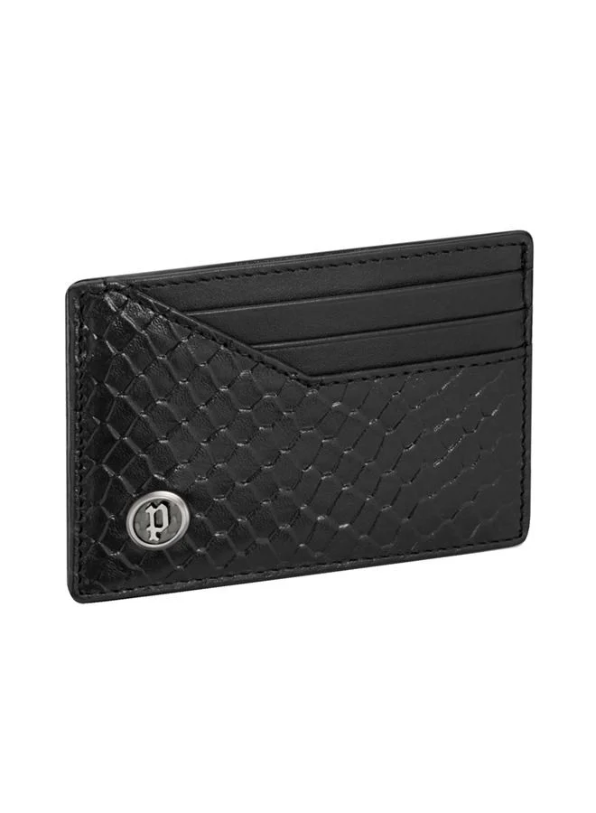 بوليس Antiquity Shiny Black Card Case For Men PELGD2200101