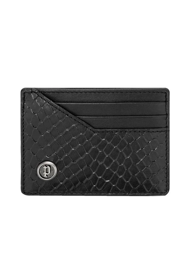بوليس Antiquity Shiny Black Card Case For Men PELGD2200101