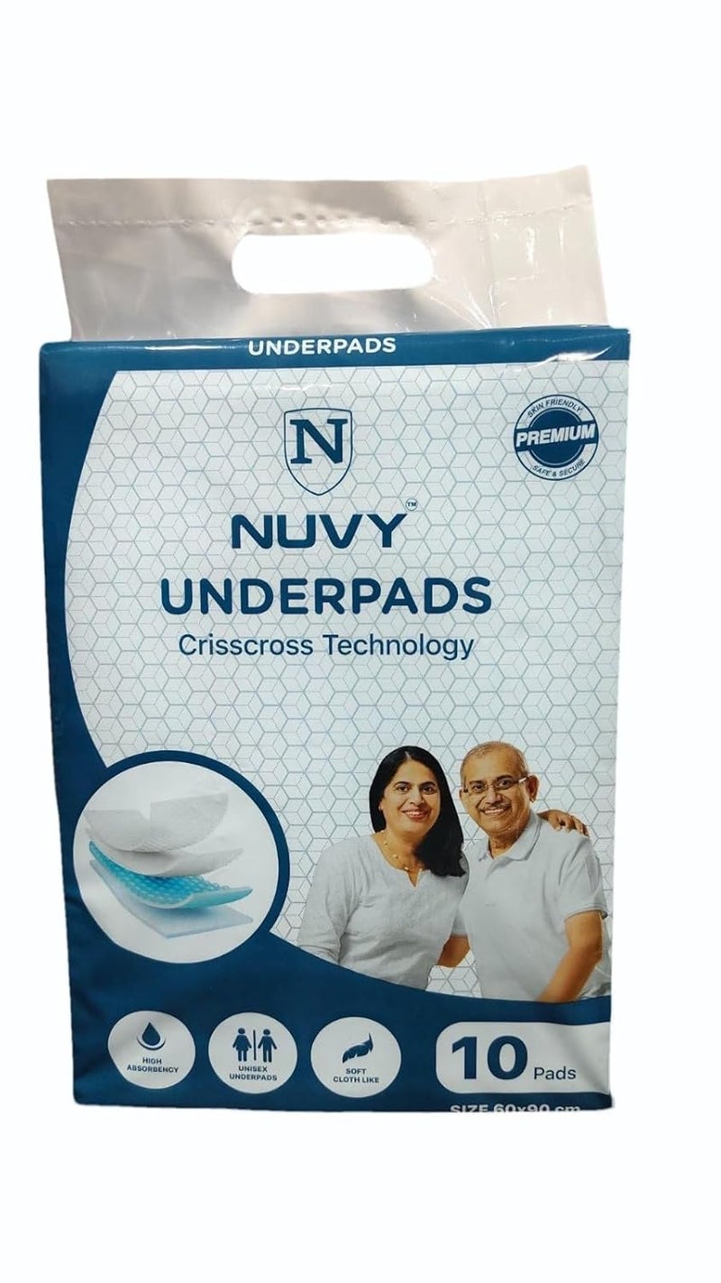 NUVY Adult UNDERPADS Rectangular 60CM X 90CM - Large (Pack of 10 Pieces) - Image 1