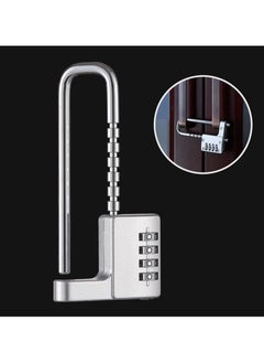 Rubik Combination Padlock, 4-Digits Adjustable Long Shackle Lock for School, Gym, Toolbox, Closet, Wardrobe, Gate, Bicycle, Cabinet, Door Handles (1 Pack, Black)  - Image 3