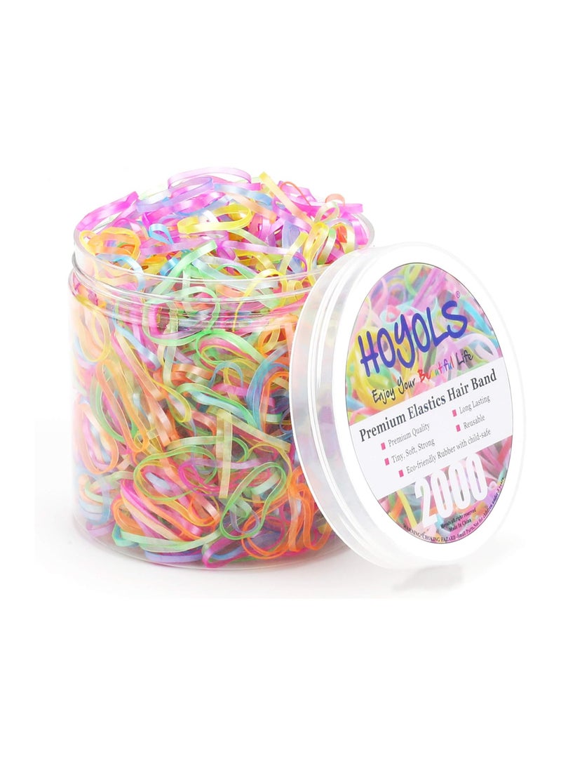 HOYOLS  2000pcs Small Baby Elastic Hair Ties Mini Colorful Rubber Bands Tiny Ponytail No Damage for Toddler Girls Kids Women Bulk - Image 1