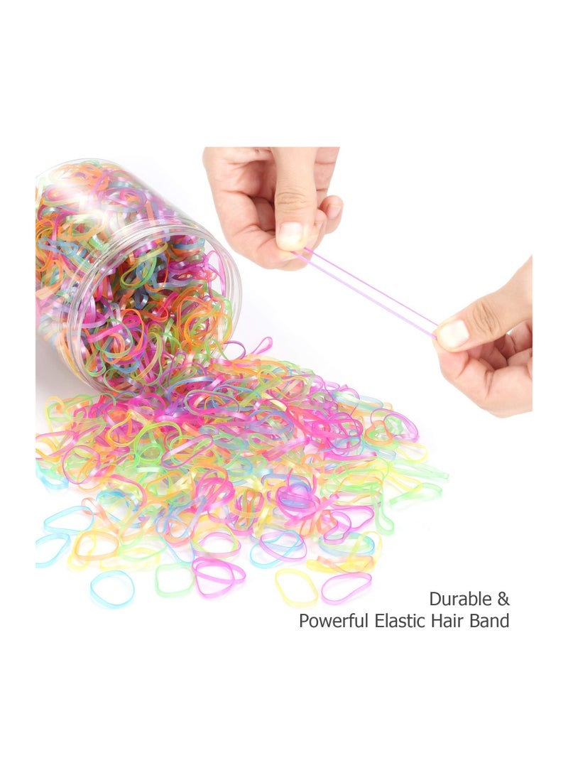 HOYOLS  2000pcs Small Baby Elastic Hair Ties Mini Colorful Rubber Bands Tiny Ponytail No Damage for Toddler Girls Kids Women Bulk - Image 2