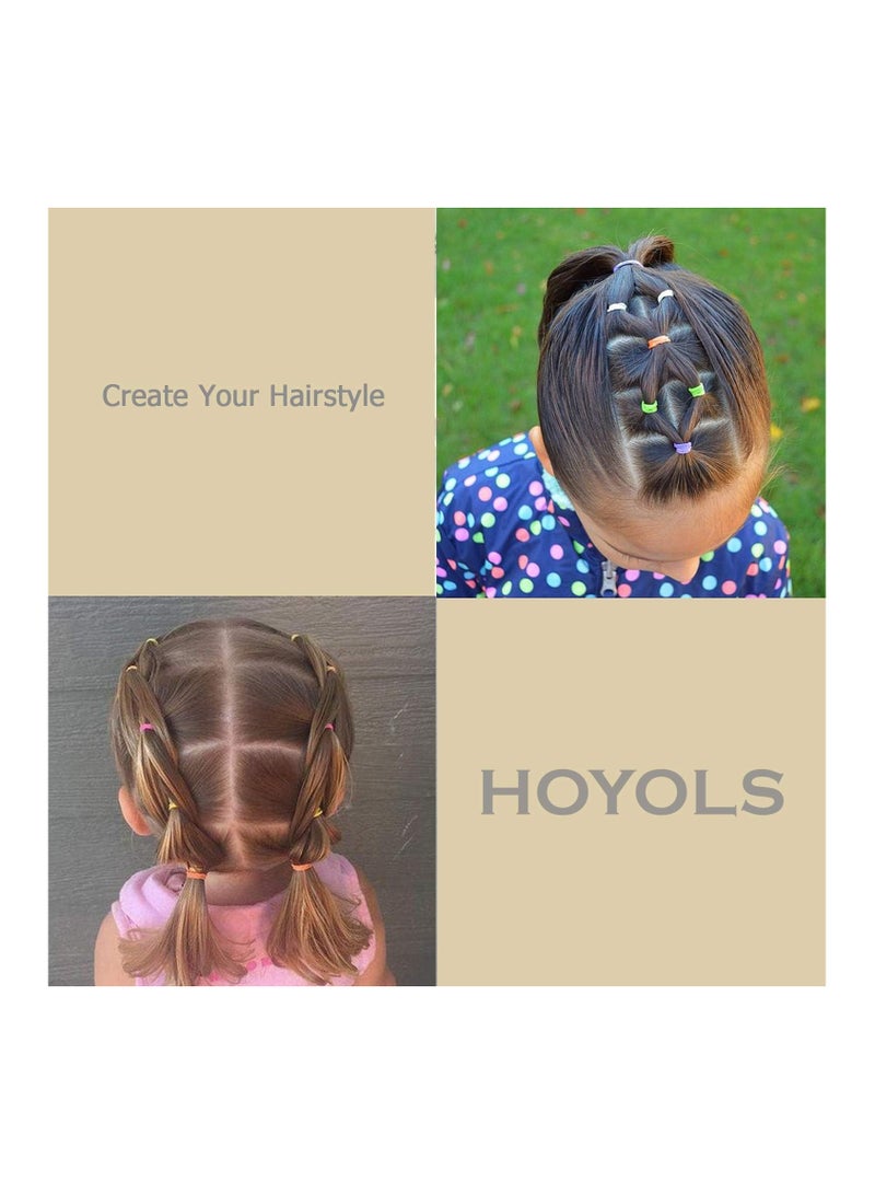 HOYOLS  2000pcs Small Baby Elastic Hair Ties Mini Colorful Rubber Bands Tiny Ponytail No Damage for Toddler Girls Kids Women Bulk - Image 4