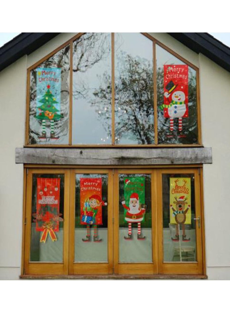 Arabest Christmas Flag Hanging Cartoon Canvas Window Display Wall Decoration 108x40CM - Image 3