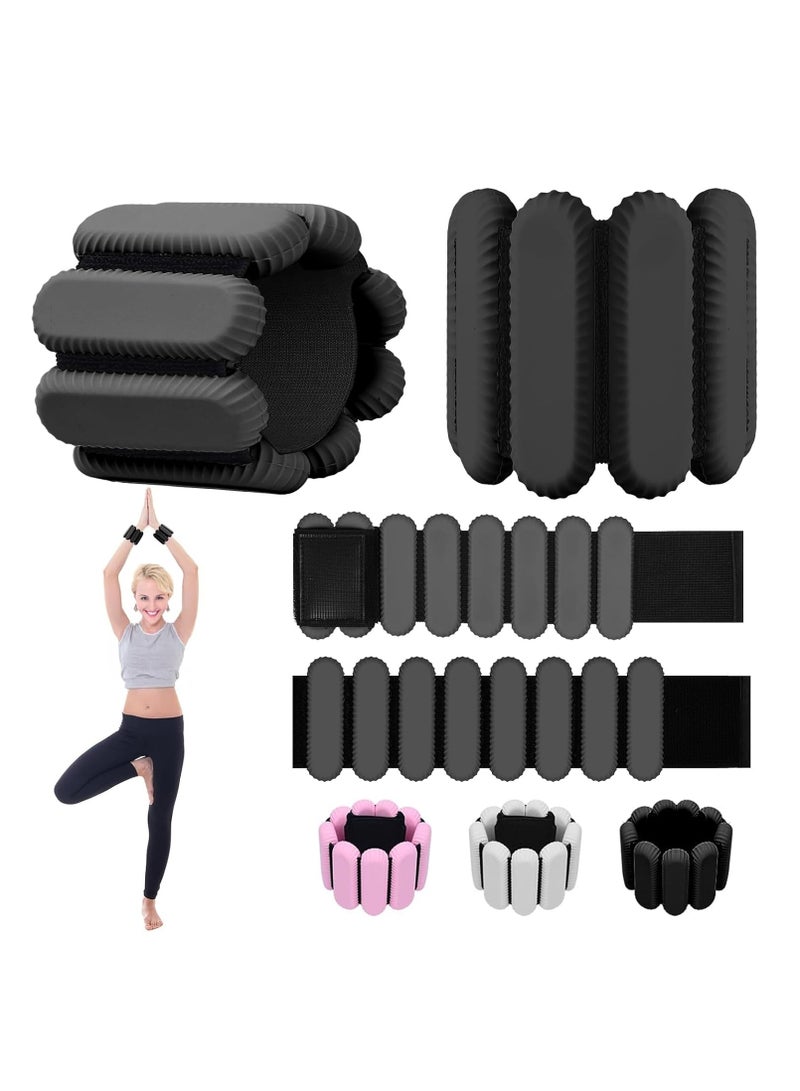 أوزيغالور مجموعة أوزان قابلة للتعديل للكاحل والمعصم (قطعتان) لتدريب القوة والمشي والجري، سوار تدريب مع وزن للمعصم للتمارين المنزلية (أسود) - Image 1