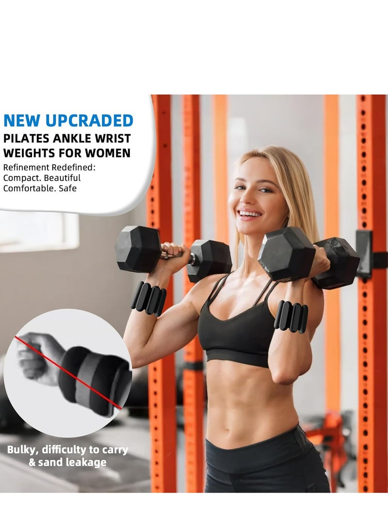 أوزيغالور مجموعة أوزان قابلة للتعديل للكاحل والمعصم (قطعتان) لتدريب القوة والمشي والجري، سوار تدريب مع وزن للمعصم للتمارين المنزلية (أسود) - Image 2