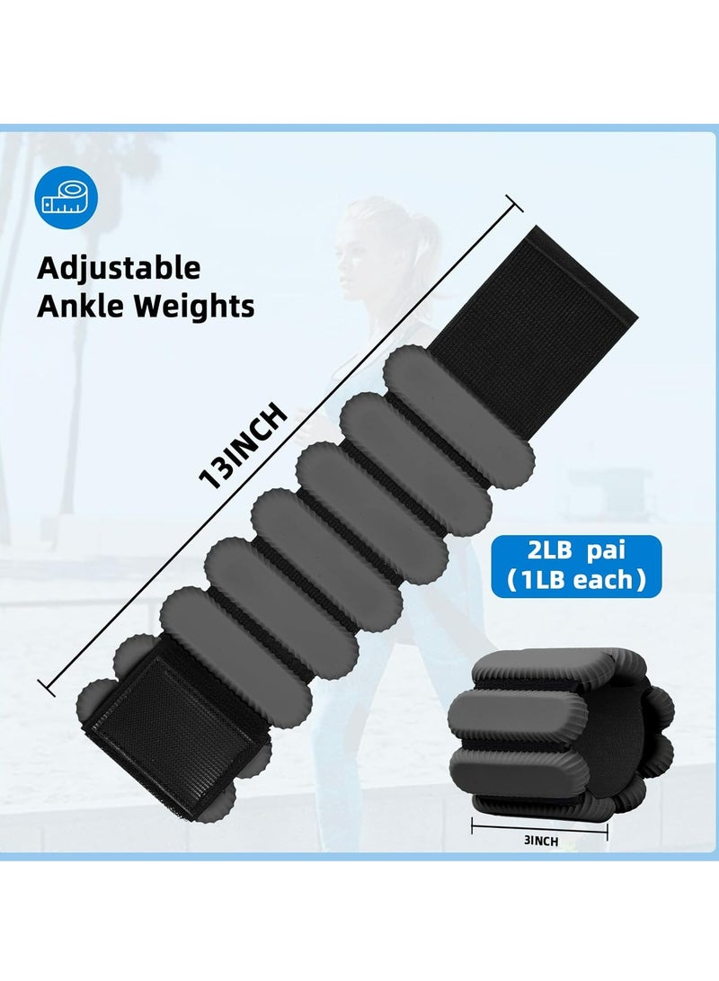 أوزيغالور مجموعة أوزان قابلة للتعديل للكاحل والمعصم (قطعتان) لتدريب القوة والمشي والجري، سوار تدريب مع وزن للمعصم للتمارين المنزلية (أسود) - Image 4
