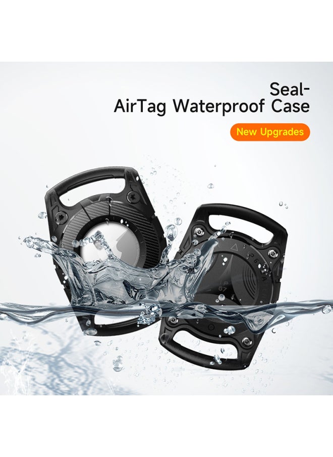 Generic - For Apple AirTag Anti-lost Protective Case Portable Pet TPU Dog Rope Airtag Waterproof Protective Case-Color:Texture Black-Applicable Models:Airtag - Image 1