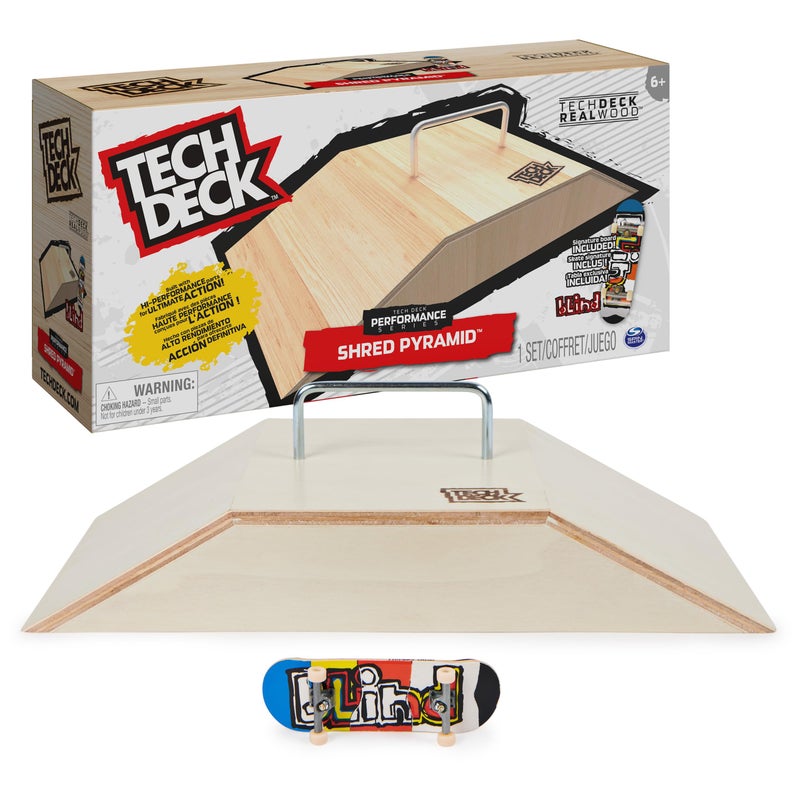 TECH DECK Performance Series Shred Pyramid Set with Metal Rail and Exclusive Blind Fingerboard Made with Real Wood Kids Toy for Boys and Girls Ages 6 and up - Image 2