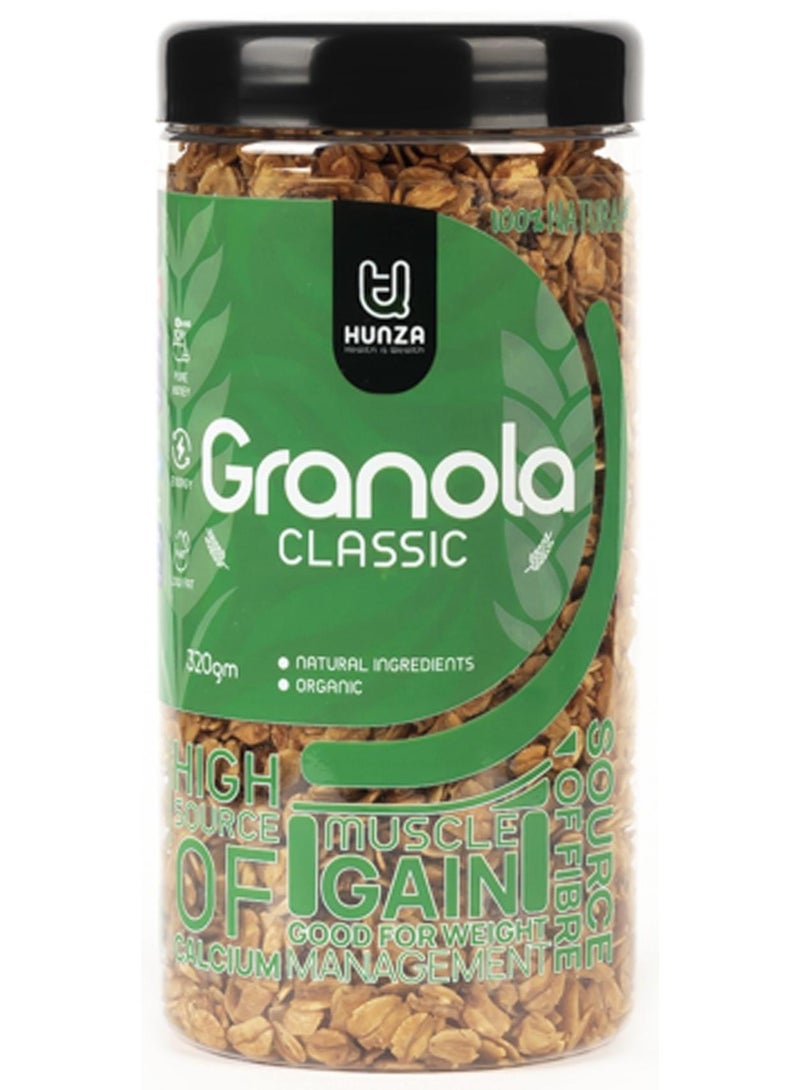 hunza Classic Granola with Honey & Almonds | High in Fiber & Protein | No Added Sugar or Preservatives | 320g by Hunza - Image 1