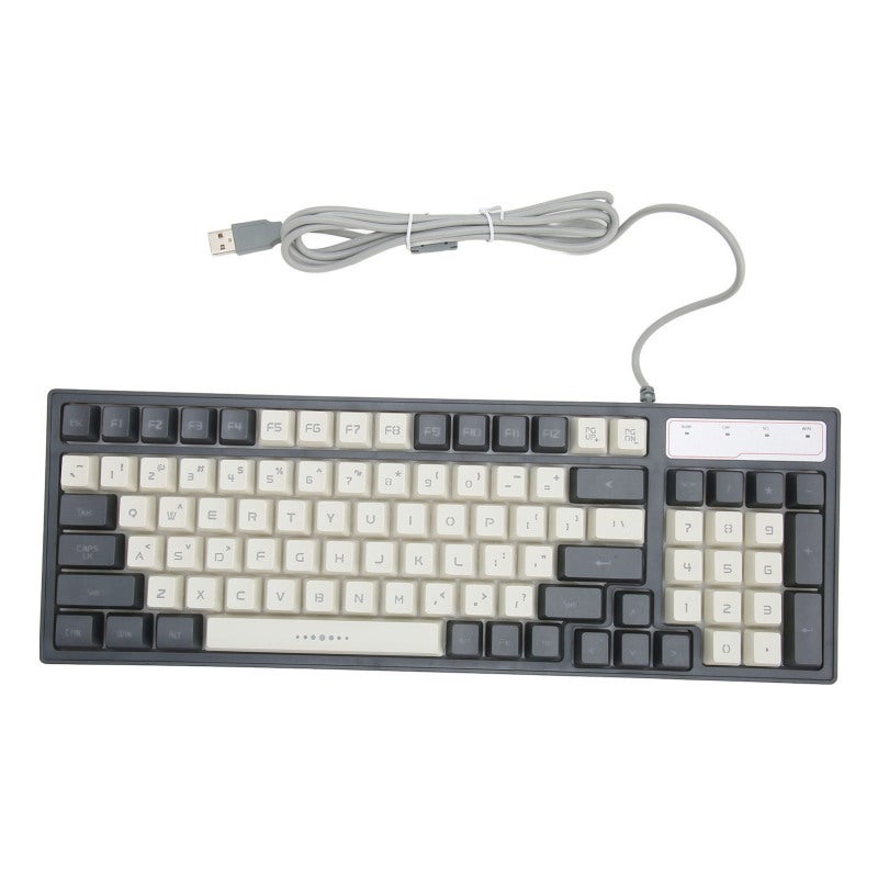 HYSJ RGB Gaming Keyboard 96 Key USB Wired Membrane - Ergonomic Design with 14 LED Backlit Modes - for PC Windows Office - Image 1