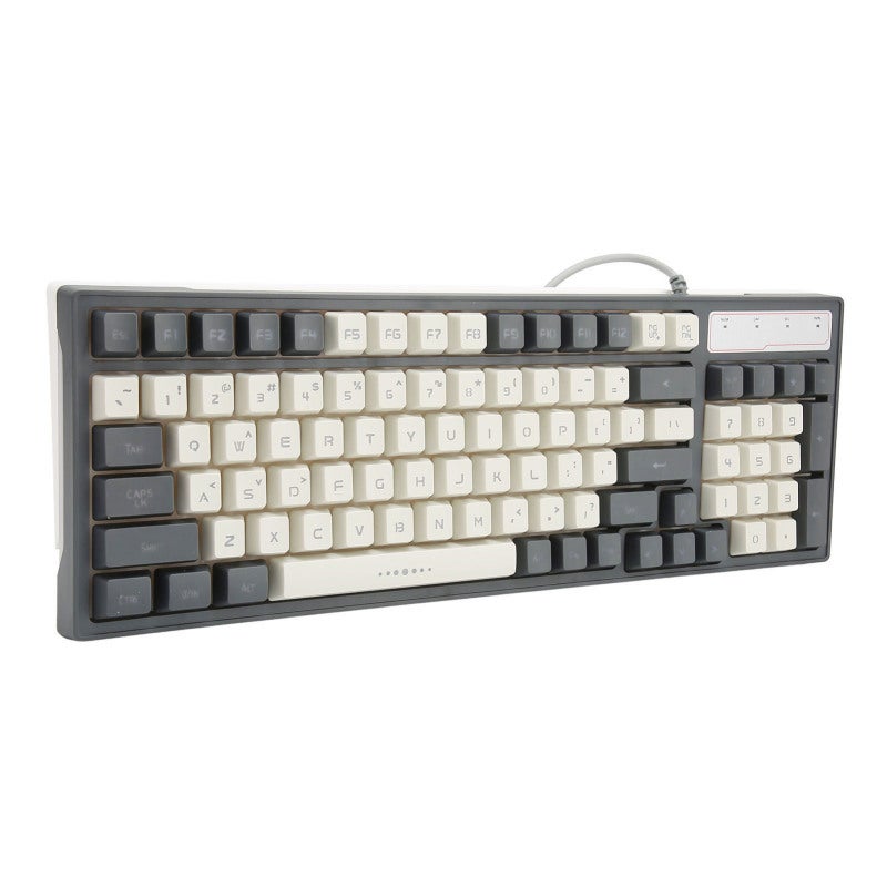 HYSJ RGB Gaming Keyboard 96 Key USB Wired Membrane - Ergonomic Design with 14 LED Backlit Modes - for PC Windows Office - Image 3