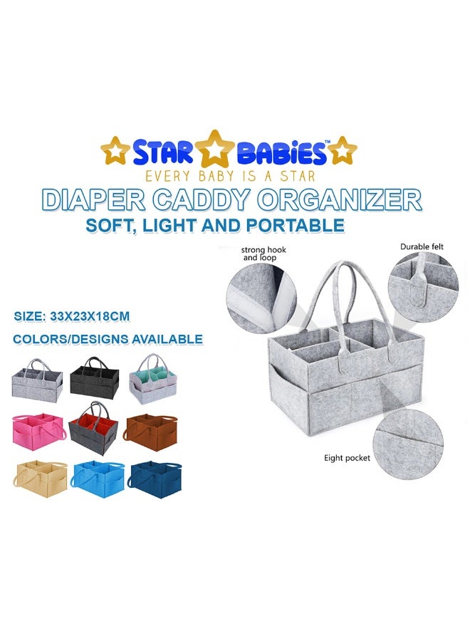 STAR BABiES ستار بيبيز - منظم حقيبة حفاضات وكيس تغيير 8 قطع - رمادي - Image 1