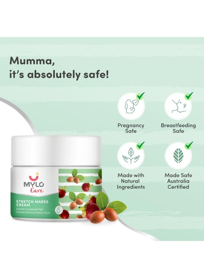 Mylo Care Stretch Marks Cream for Pregnancy with the Goodness of Shea Butter, Saffron, Kokum Butter and Aloe Vera, Australia Certified Toxin Free, No Mineral Oils - 100ml (Pack of 1) - Image 3