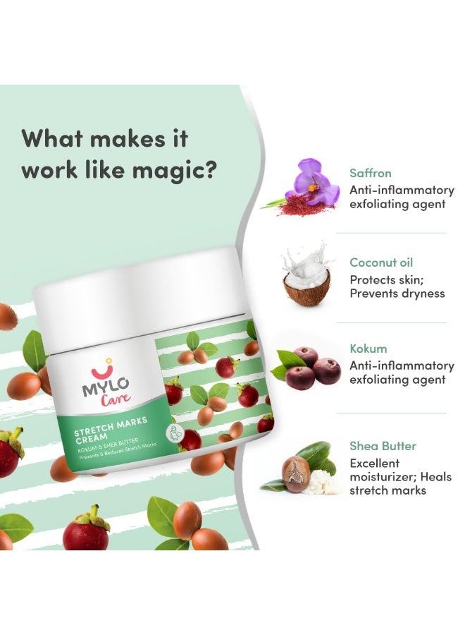 Mylo Care Stretch Marks Cream for Pregnancy with the Goodness of Shea Butter, Saffron, Kokum Butter and Aloe Vera, Australia Certified Toxin Free, No Mineral Oils - 100ml (Pack of 1) - Image 5