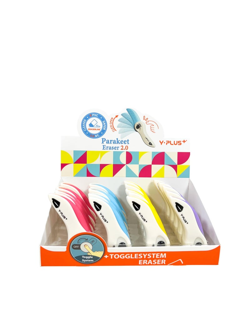 YPLUS Non Toxic Parakeet Spinner Eraser 2.0 (Colour May Be Vary) - Image 2
