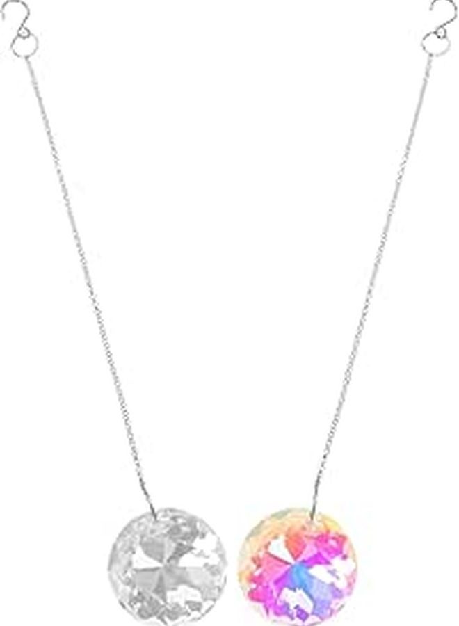 Crystal Ball Ceiling Fan Pull Chain Decor 2Pcs Hanging Ornament For Indoor Garden Light Fixtures - Image 1