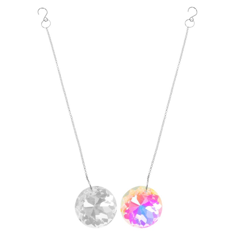 Crystal Ball Ceiling Fan Pull Chain Decor 2Pcs Hanging Ornament For Indoor Garden Light Fixtures - Image 2