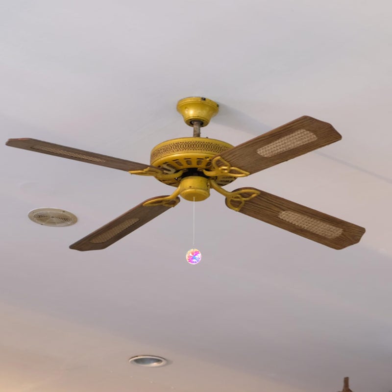 Crystal Ball Ceiling Fan Pull Chain Decor 2Pcs Hanging Ornament For Indoor Garden Light Fixtures - Image 5