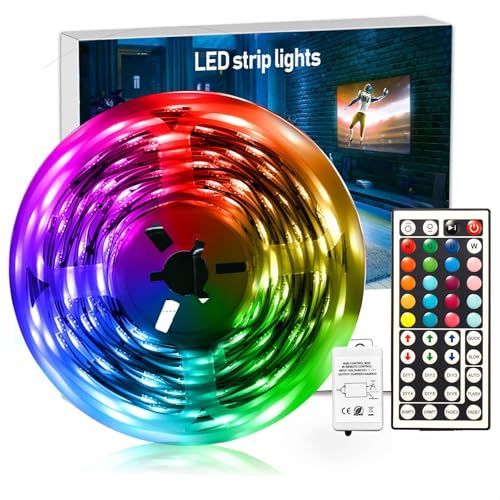 DAYBETTER Led Strip Lights 32.8 ft RGB Color Changing Lights Strip for Bedroom, Desk, Home Decoration, with Remote and Power Supply - Image 1