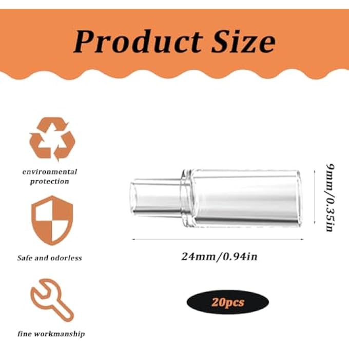 rayihni Alcohol Tester Mouthpieces, 20 Mouthpieces Breathalyzer, Stock Pack Alcohol Tester, Alcohol Tester, Disposable Mouthpiece for Portable Alcohol Tester, Transparent - Image 2