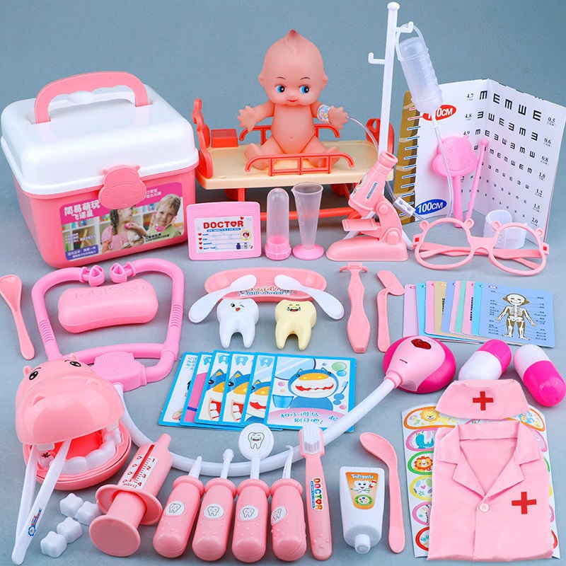 Children's Baby Stethoscope Injection Tool Box Little Doctor Play Nurse Toy Set Girl Boy Play House - Image 1