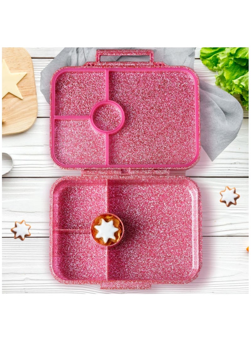 ESSEN Tritan Bento Lunch Box for Kids Girls - Pink Glitter - Image 4