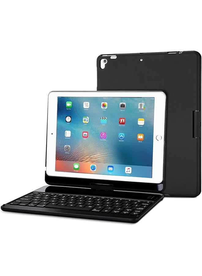 PROCASES Keyboard Case for iPad Air/Air 2/ iPad 9.7 6th 5th 2017 2018/ iPad Pro 9.7 2016-360 Degree Rotation Swivel Cover Case with Wireless Keyboard