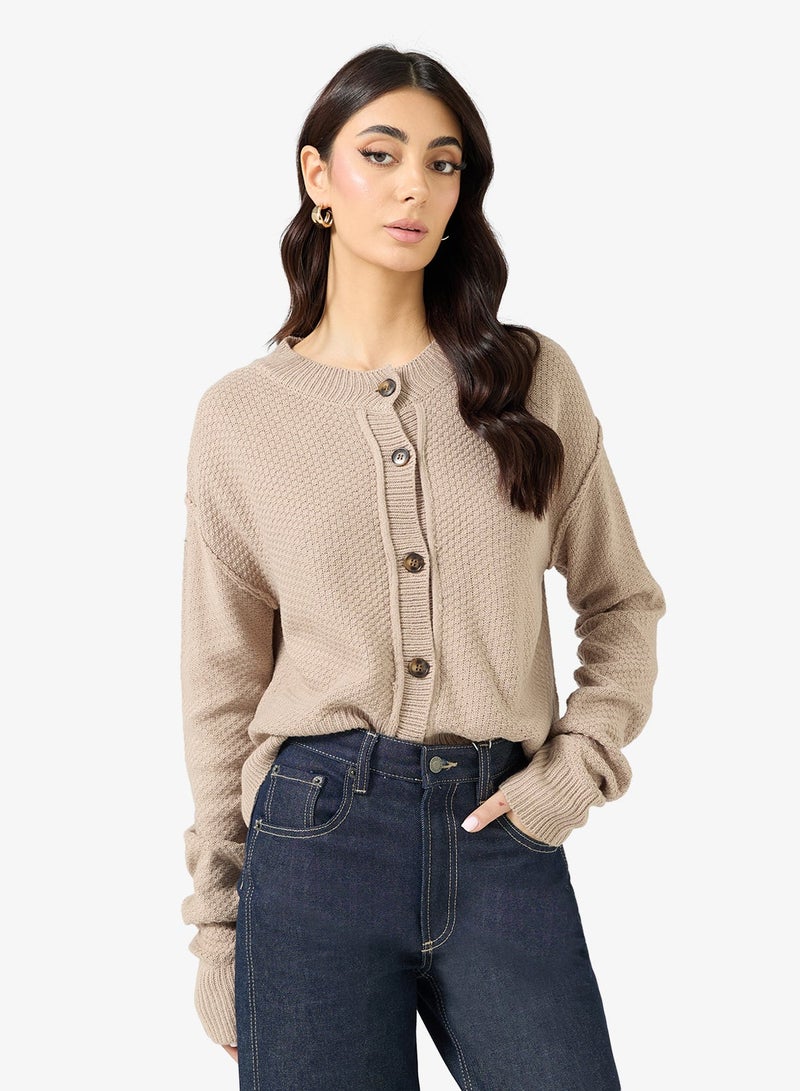 ELLA Button Down Knit Cardigan - Image 1