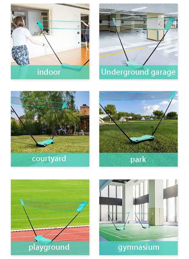 founder - Badminton Set, Badminton Sets for Backyards, Portable Badminton Net Set with 2 Badminton Rackets 2 Shuttlecocks,10x5ft Net, Storage Base, Easy Setup for Backyard Combo Complete Badminton Set - Image 1