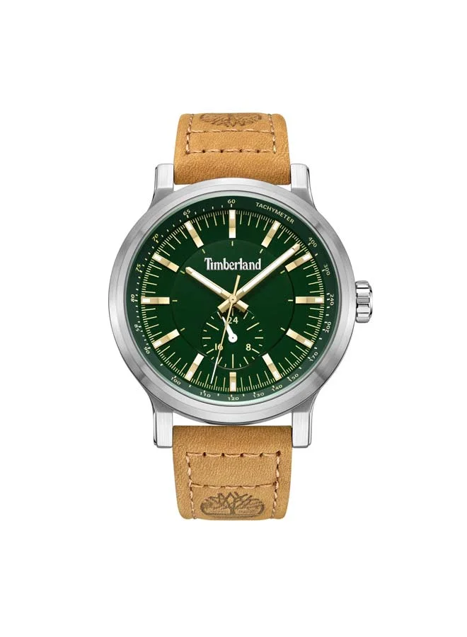 Timberland Discoll Green Dial Leather Strap Multifunction Watch for Men