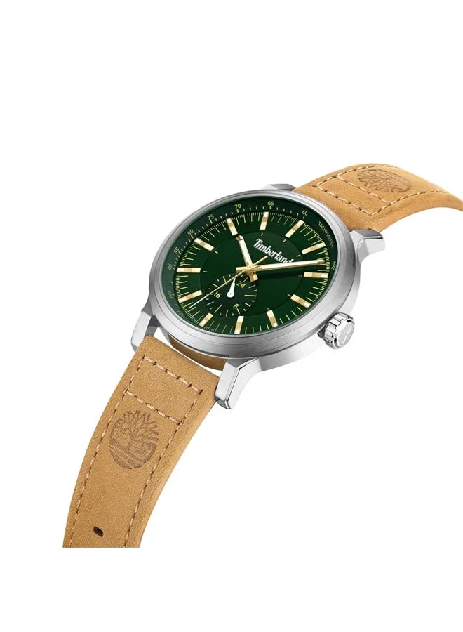 Timberland Discoll Green Dial Leather Strap Multifunction Watch for Men