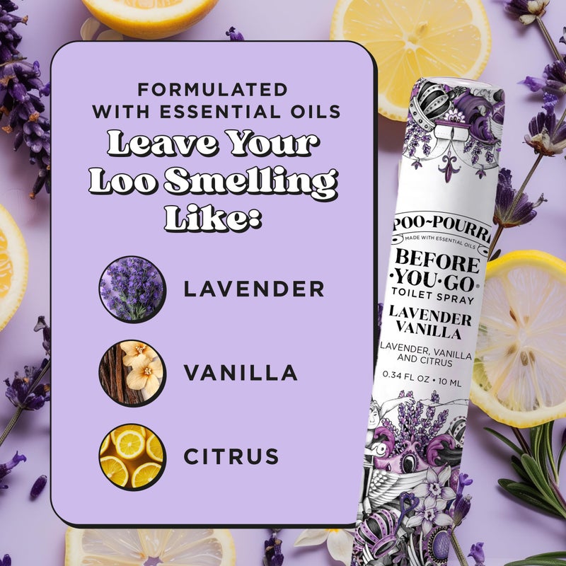 Poo-Pourri Before-You-Go Toilet Spray, Lavender Vanilla, Travel Size 10 mL - Lavender, Vanilla and Citrus - Image 4