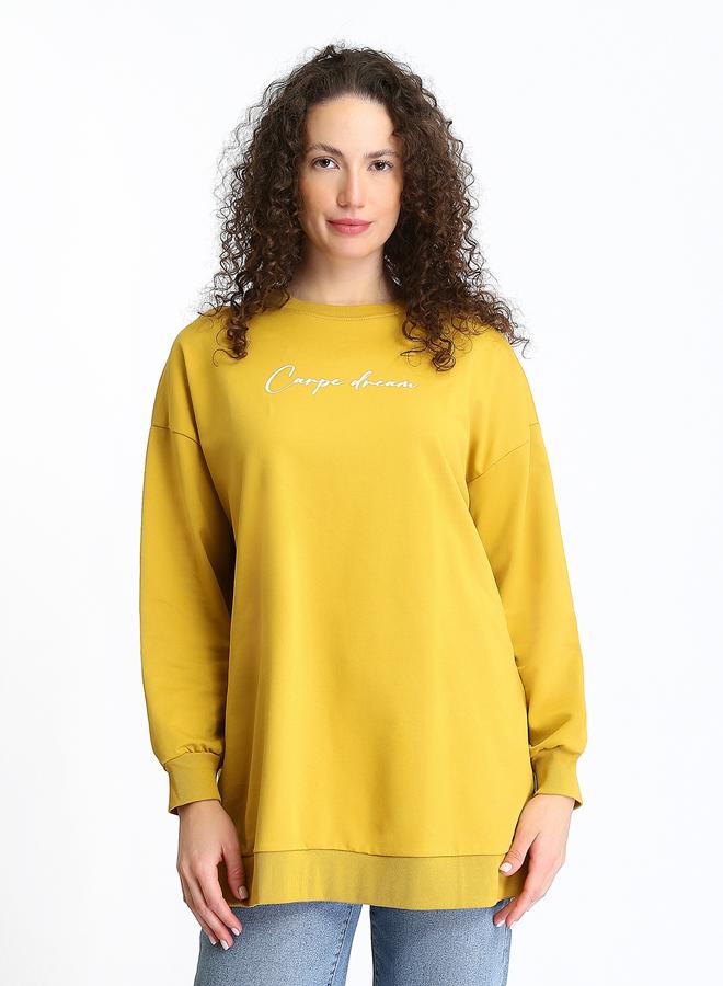 LC WAIKIKI Crew Neck Printed Oversize Women's Sweatshirt Tunic - Image 1