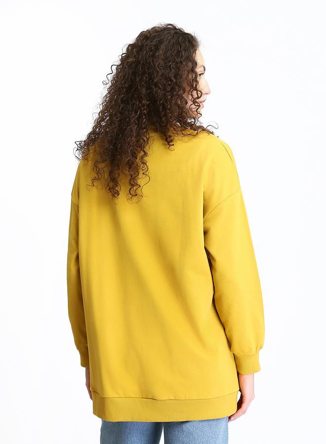 LC WAIKIKI Crew Neck Printed Oversize Women's Sweatshirt Tunic - Image 5