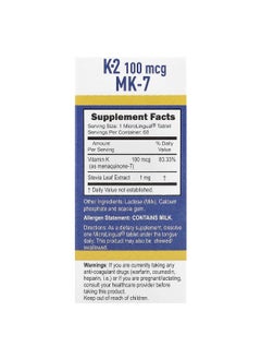 Superior Source Superior Source, Vitamin K-2, 100 mcg, 60 MicroLingual® Instant Dissolve Tablets  - Image 2