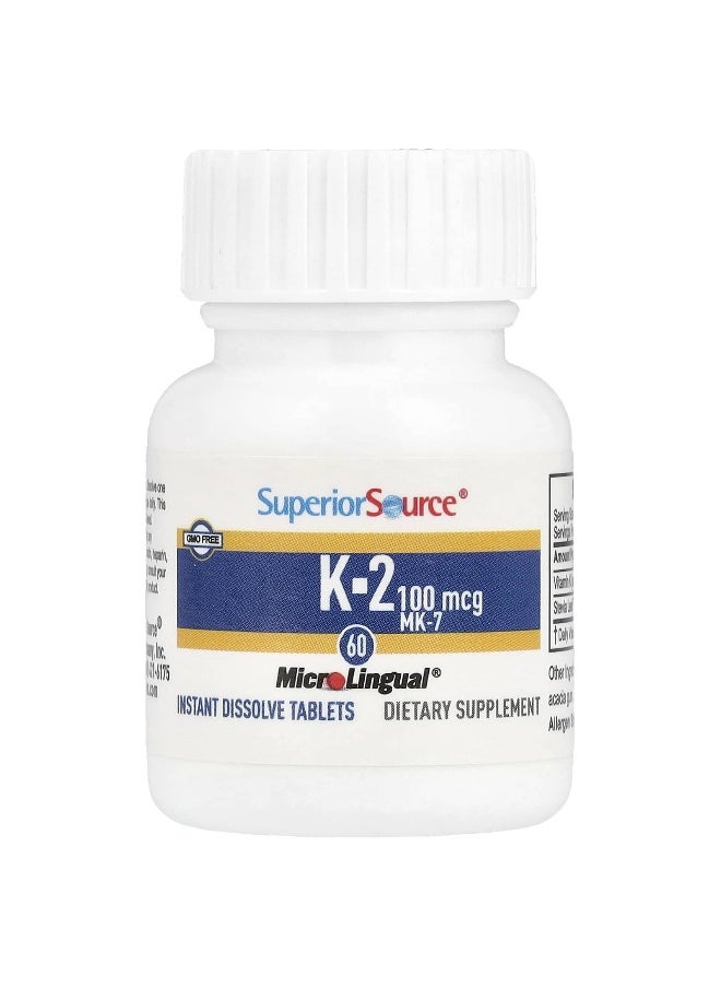 Superior Source Superior Source, Vitamin K-2, 100 mcg, 60 MicroLingual® Instant Dissolve Tablets  - Image 3