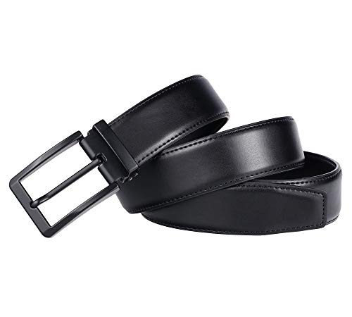 Weifert Men's Dress Belt Black Leather Belts for Jeans (42-44, Black2) - Image 5