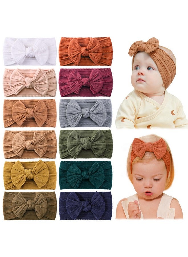 چولي بوز 12 قطعة طفل الفتيات النايلون عقال مع القوس الوليد العصابات الشعر الرضع القوس الشعر المطاطية اليدوية إكسسوارات الشعر للأطفال الصغار - Image 1