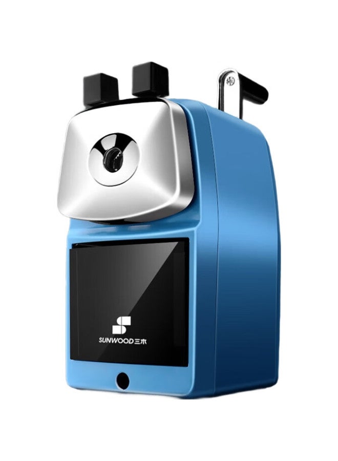 Sunwood Metal Body Adjustable Thickness Hand-Crank Pencil Sharpener/Rotary Pencil Sharpener/Dull Pencil Sharpener/Rotary Pencil Sharpener, Durable, Blue, 5191 - Image 2