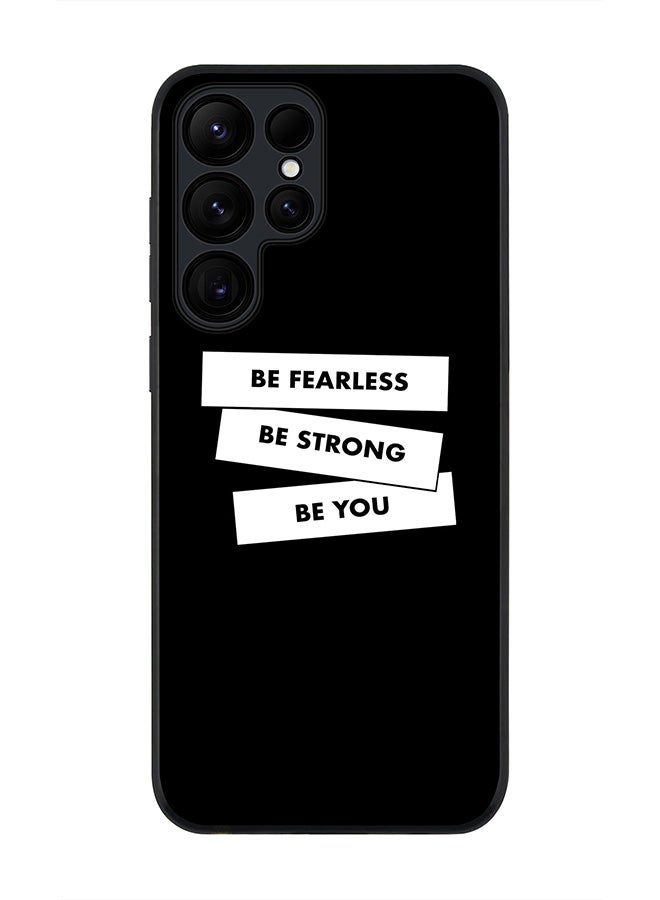 Stylizedd Rugged Black edge case for Samsung Galaxy S24 Ultra, Slim fit Soft Case Flexible Anti Drop TPU Gel Thin Cover- Fearless, Strong, You - Image 1