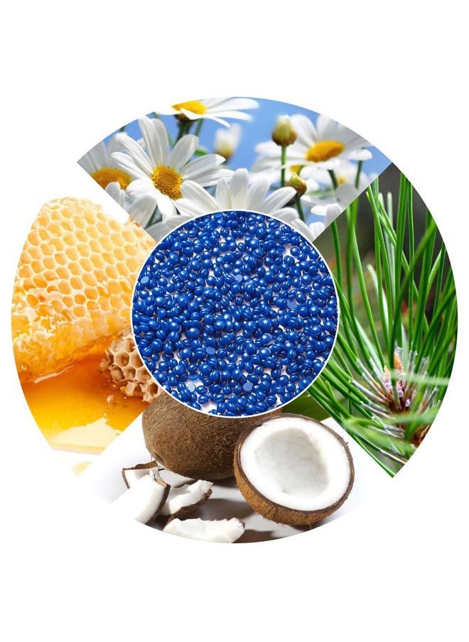 Yovanpur Hard Wax Beads for Hair Removal, Yovanpur Wax Beads for Sensitive Skin, Har Wax Beans for Coarse Hair, Waxing beads for Face, Eyebrow, Body, Bikini, Brazilian At Home 300g (10 Oz)/bag (Blue)  - Image 2