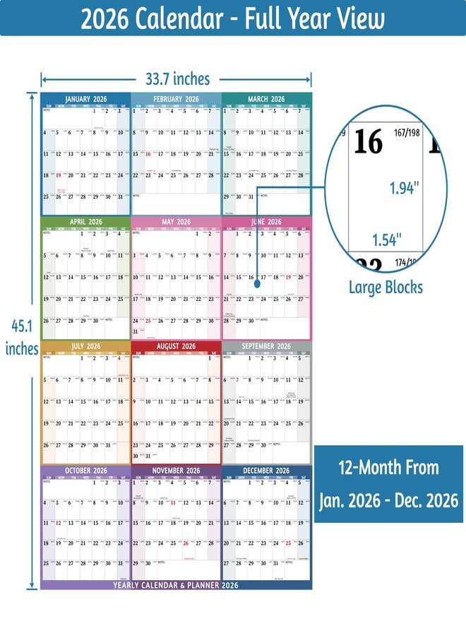 BowCuk Yearly Wall Calendar 2026, Multi2 - Image 4