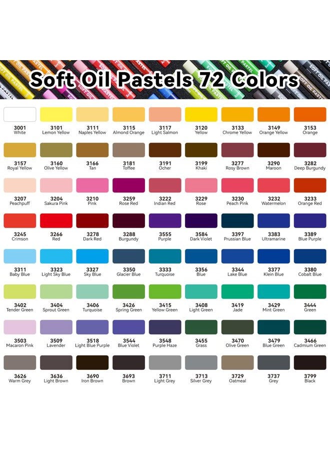 Arrtx Oil Pastels for Artists, 72 Colors Soft Oil Pastels Vibrant and Creamy, Art Pastel Crayons Art Supplies for Professional and Beginners - Image 2