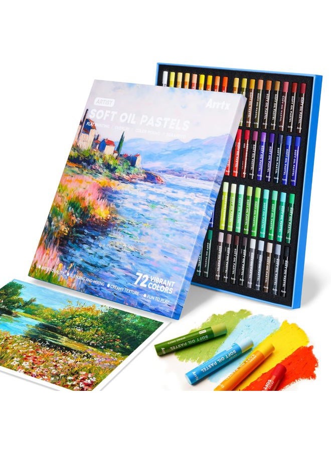 Arrtx Oil Pastels for Artists, 72 Colors Soft Oil Pastels Vibrant and Creamy, Art Pastel Crayons Art Supplies for Professional and Beginners - Image 1